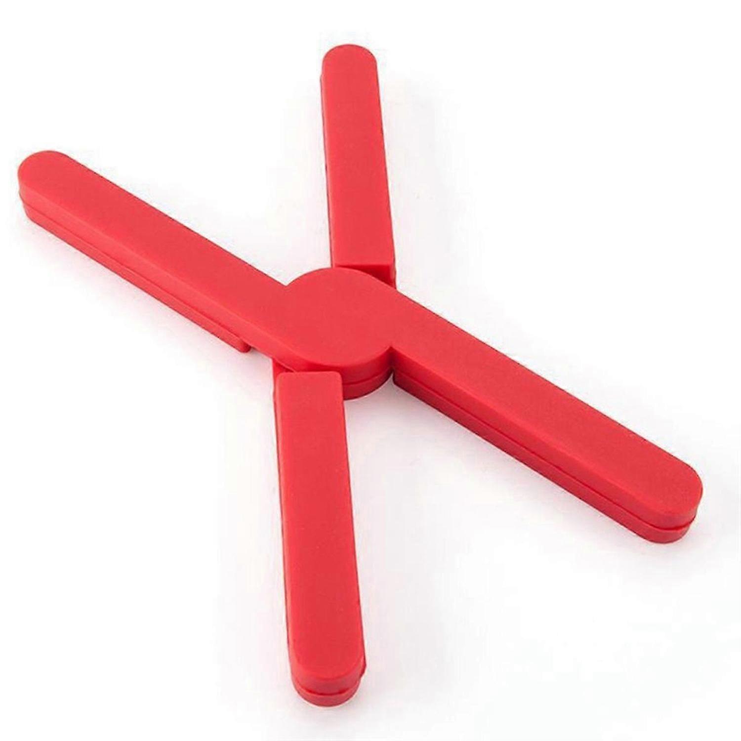 Foldable Dining Table Mat - Non-Slip, Heatproof Pot Holder, Red