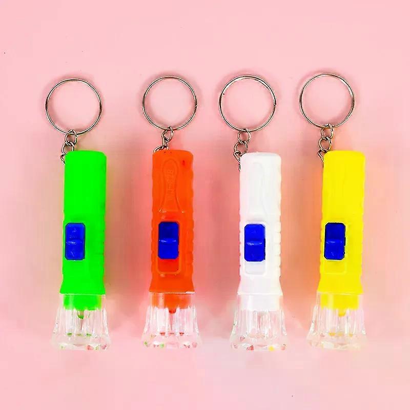 10/30Pcs Keychain Light LED Flashlights Mini Children Flashlight Kids Toy For Birthday Party Favors Random Color Keychain Torch