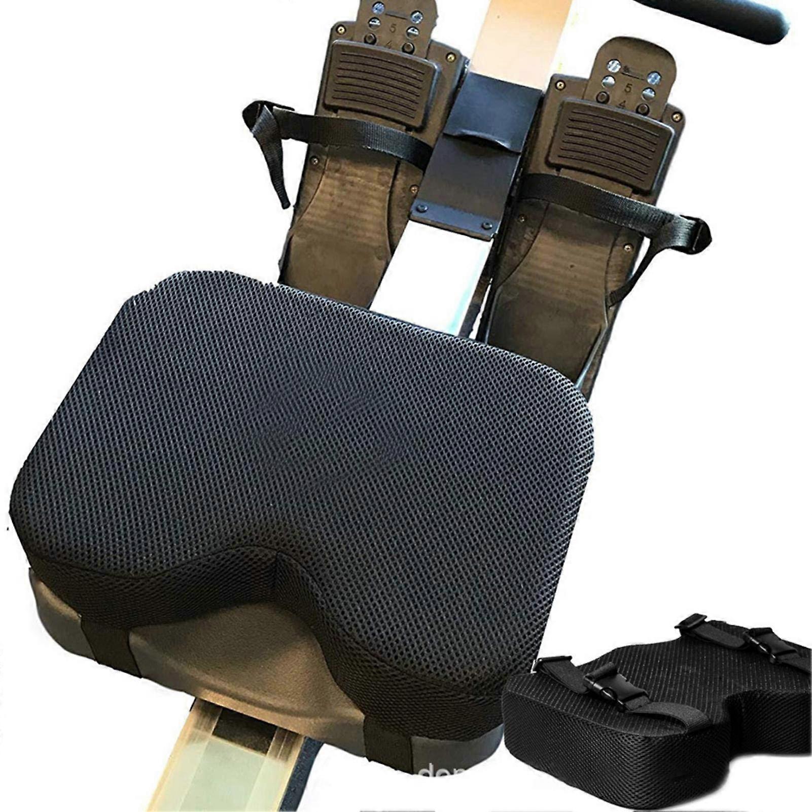 Canoe Rowing Gel Seat Pad For Rowing Machines Thicker Memory Foam Washable Cover And Strap Compatible Stationary Bikes