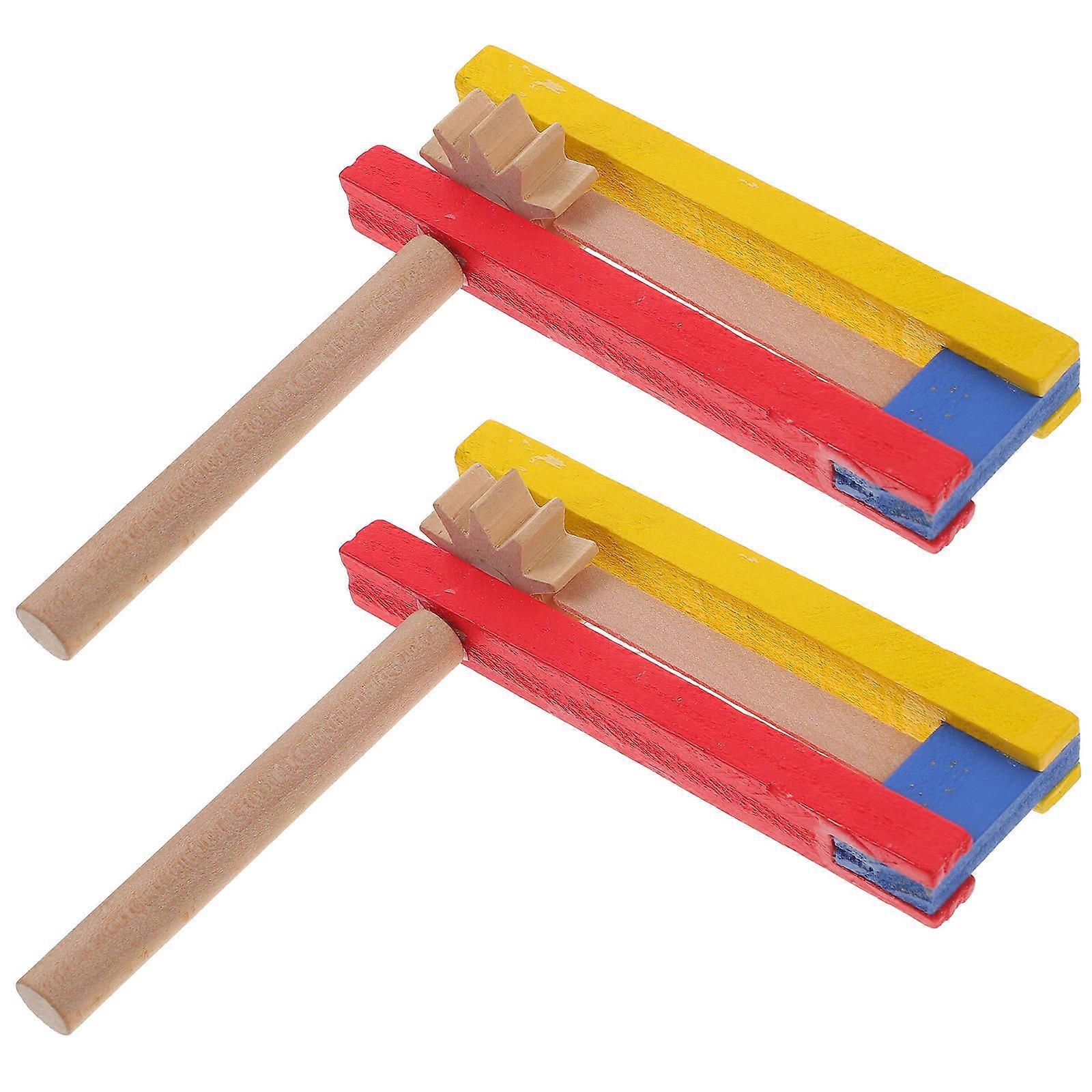Wooden Castanet Percussion Instrument for Kids 6Pcs Educational Set