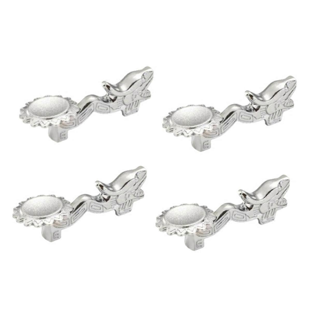 Chopsticks Holder Alloy Retro Dragon Chopsticks Rack,Silver 4PCS