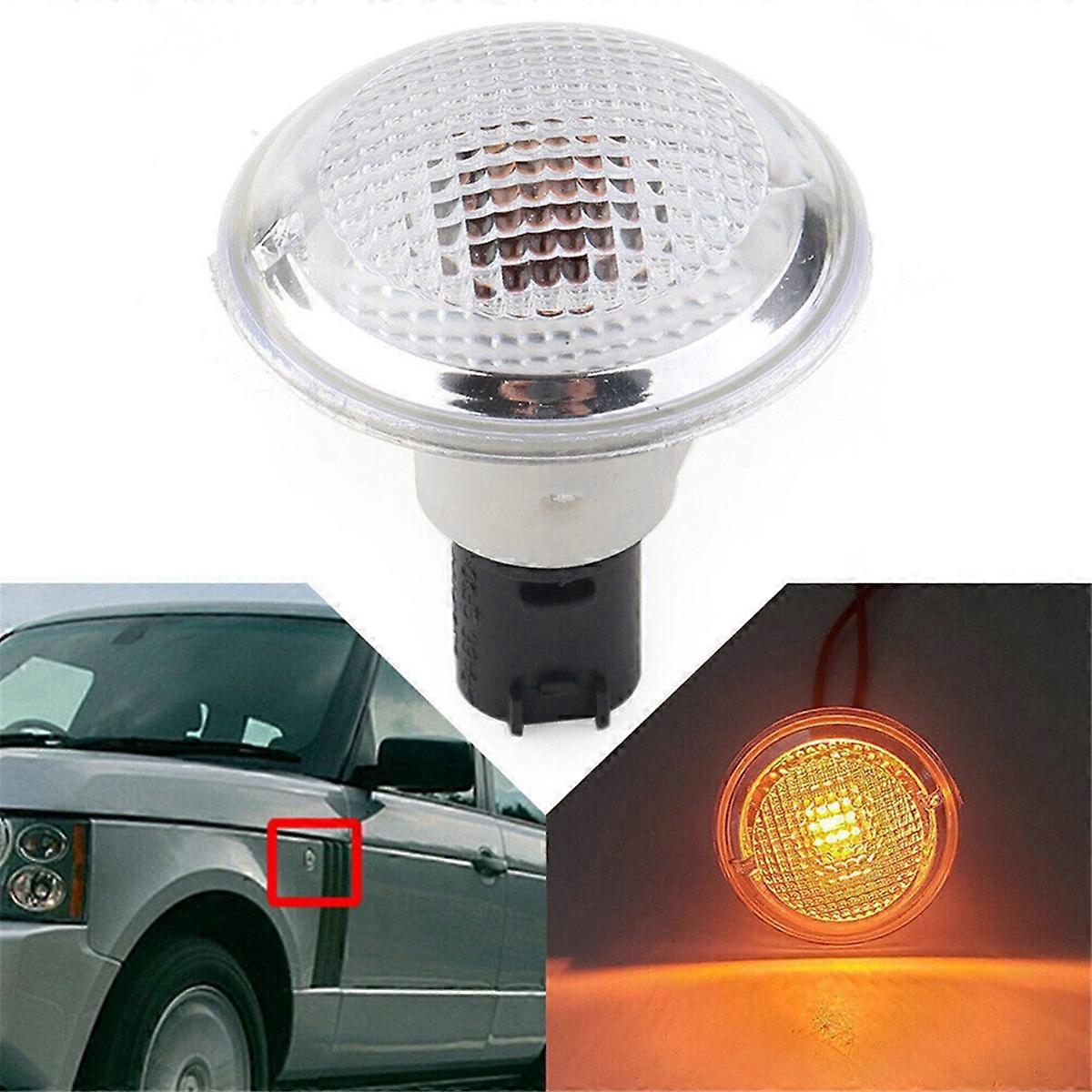 Car Side Marker Lamp Light Clear White Round for 