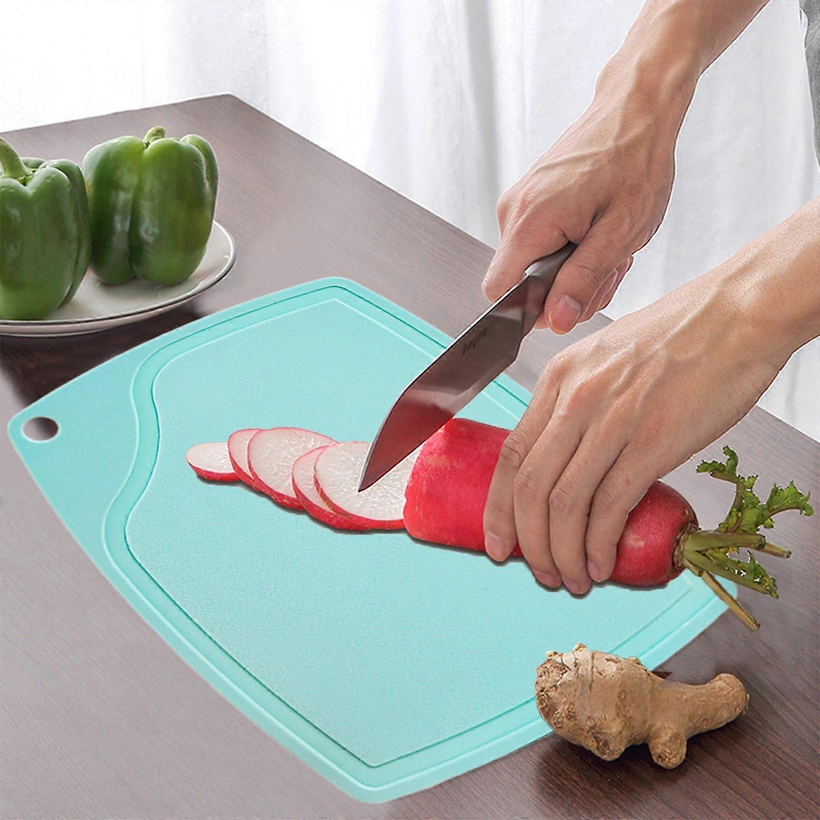 Xaoshaoyi Plastic Cutting Board Non-slip, Reversible with Juice Grooves & Grip Handle, Knife-Friendly, Easy to Clean