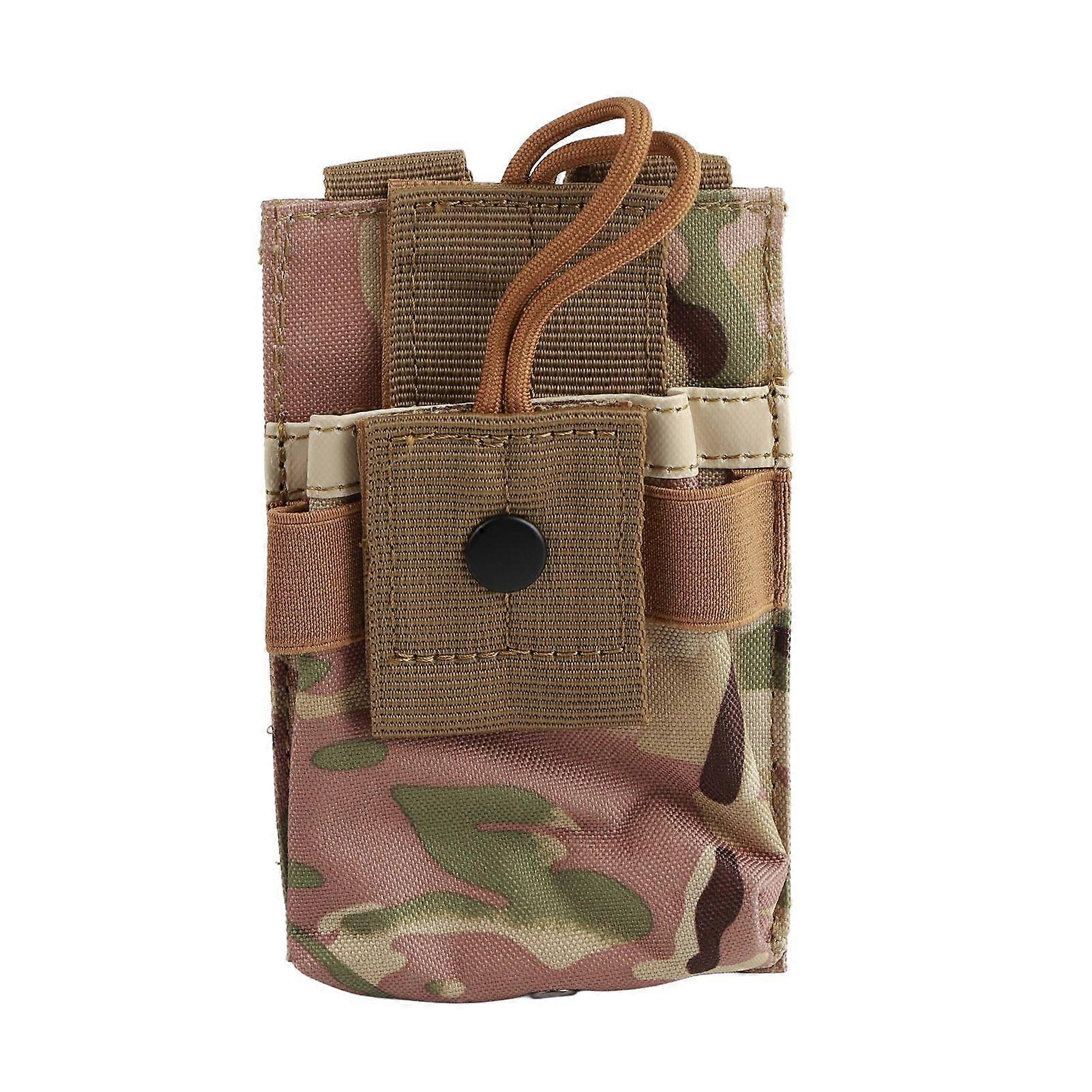 MultiFunction Molle Radio Holder Holster Walkie Talkie Case Pouch Bag for Two Way Radio(Army Green )