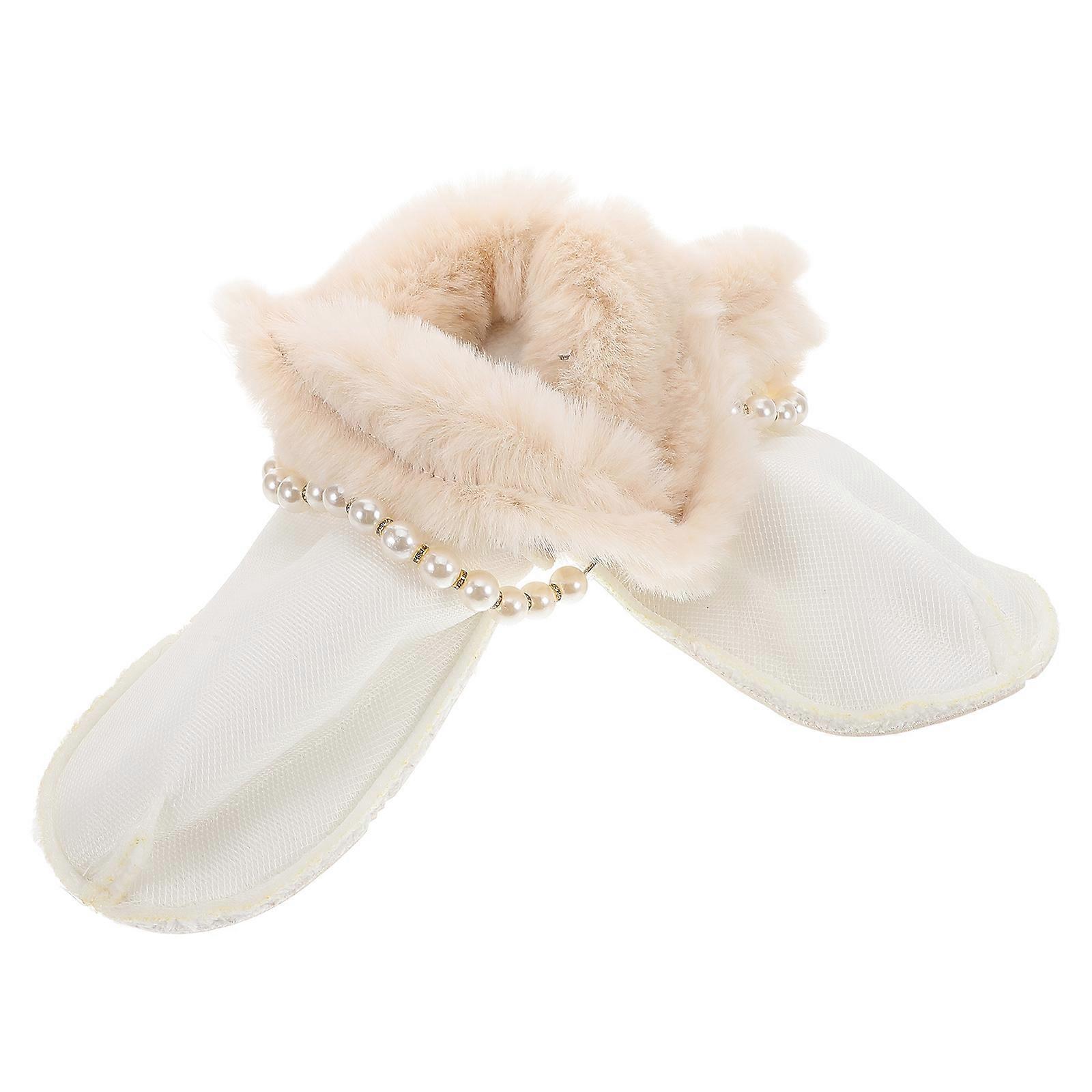 Lint Liners for Shoes Warm Fluffy Detachable Shoe Inserts 4Pairs in White