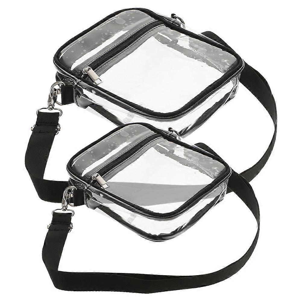 Transparent Small Clear Crossbody Bag for Storage Use 4Pcs PVC Purse with Zipper