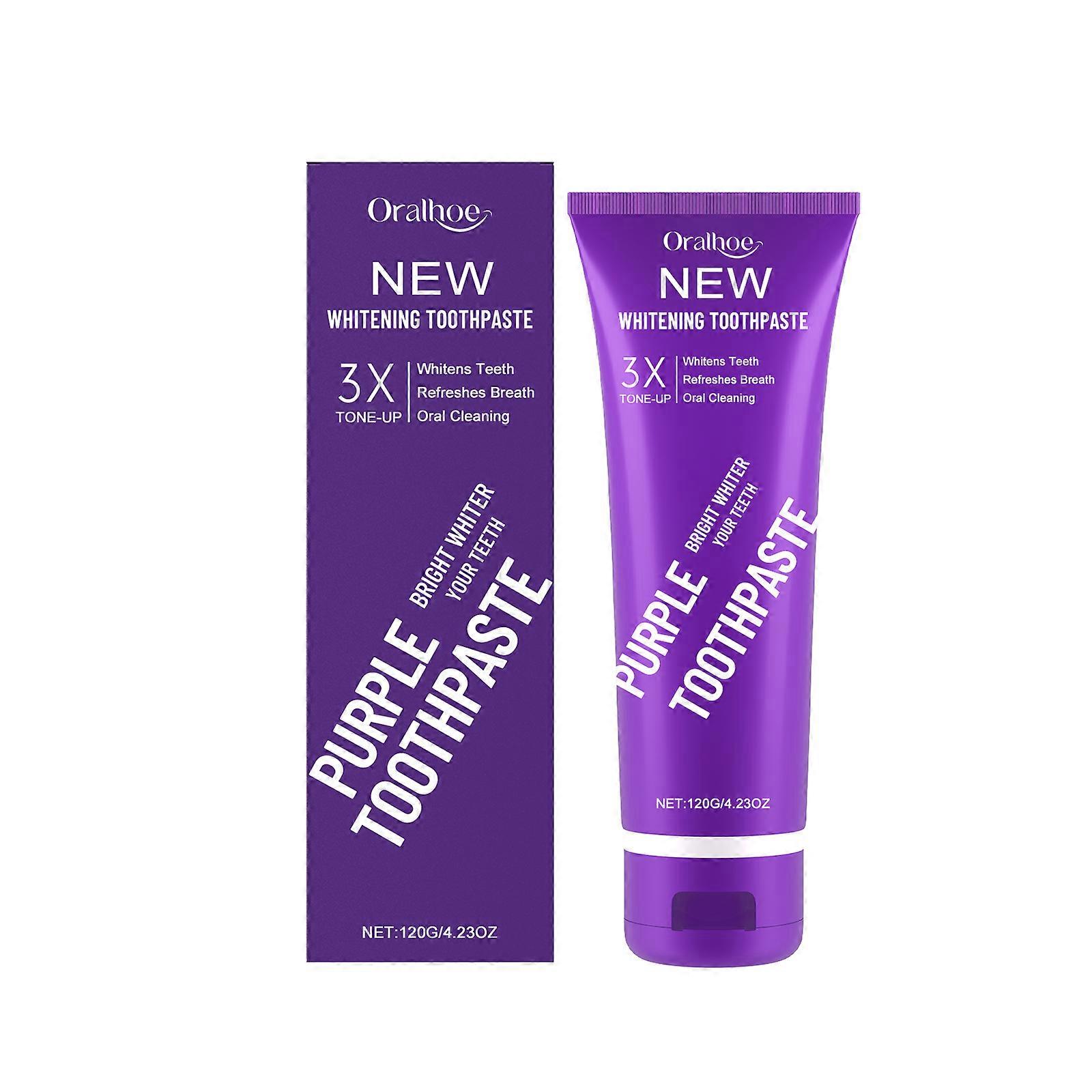 Oralhoe Purple Toothpaste, For Daily Gentle Care, Removing Tooth Stains And Odors, Maintaining Freshness, Fixing Glaze And Cleaning