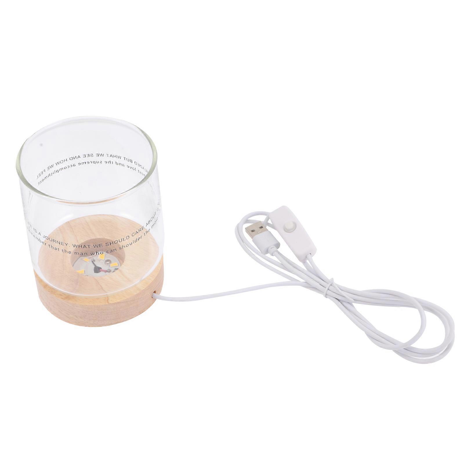LED Light Stand Crystal Diffuser Wooden LED Display Base with Cup 1Set