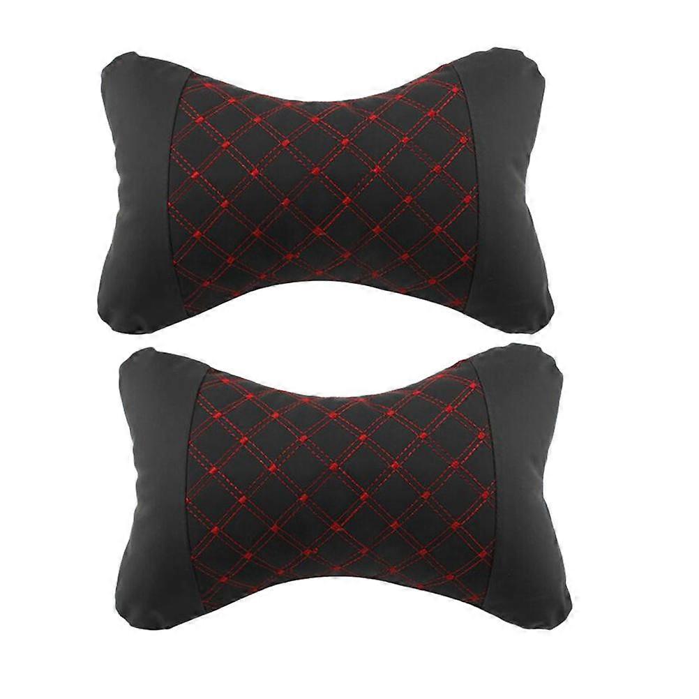 Car Head Pillow Neck Protector for Four Seasons 2Pairs Red