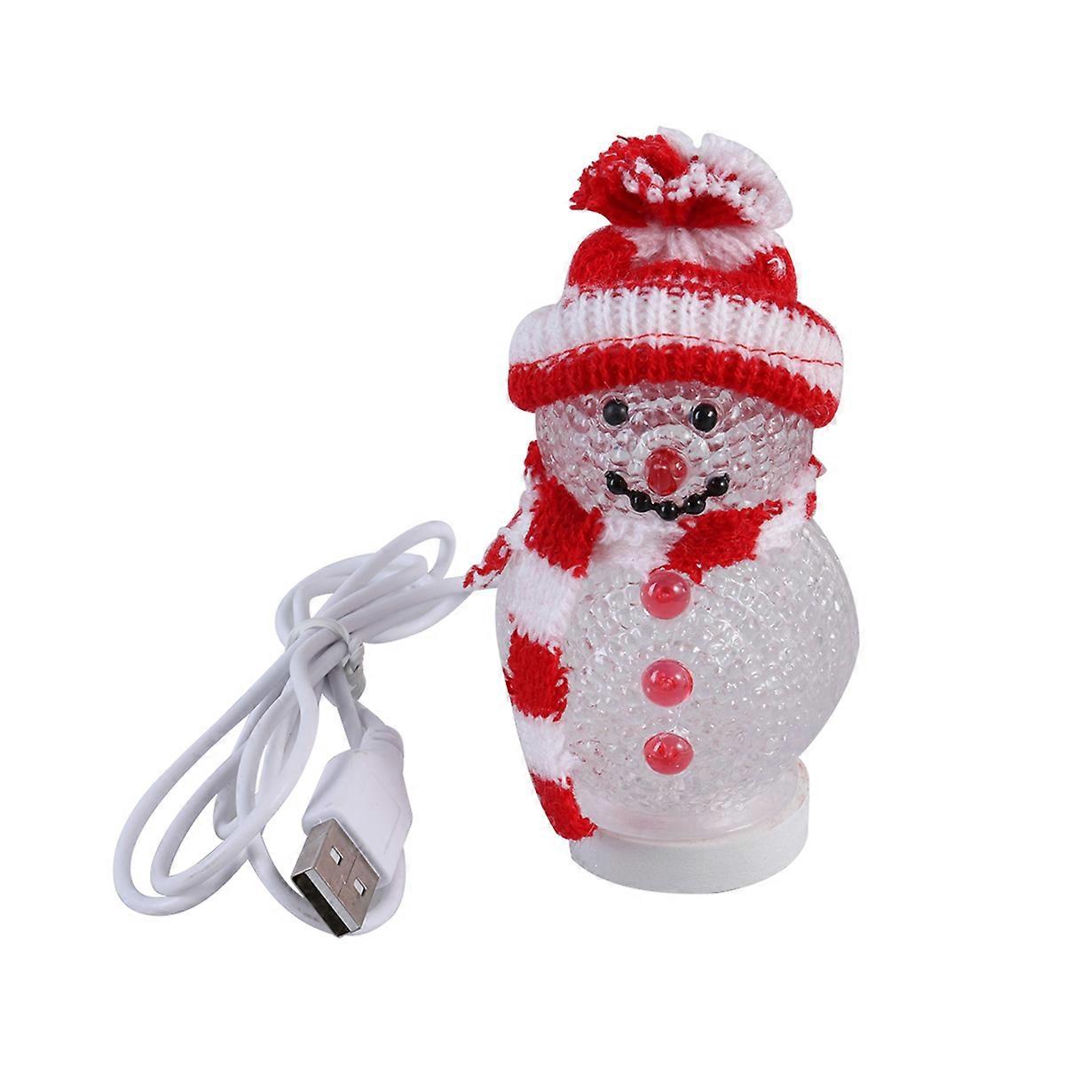 Seven Color Rgb Snowman Night Light with USB Power Decorative Table Lamp