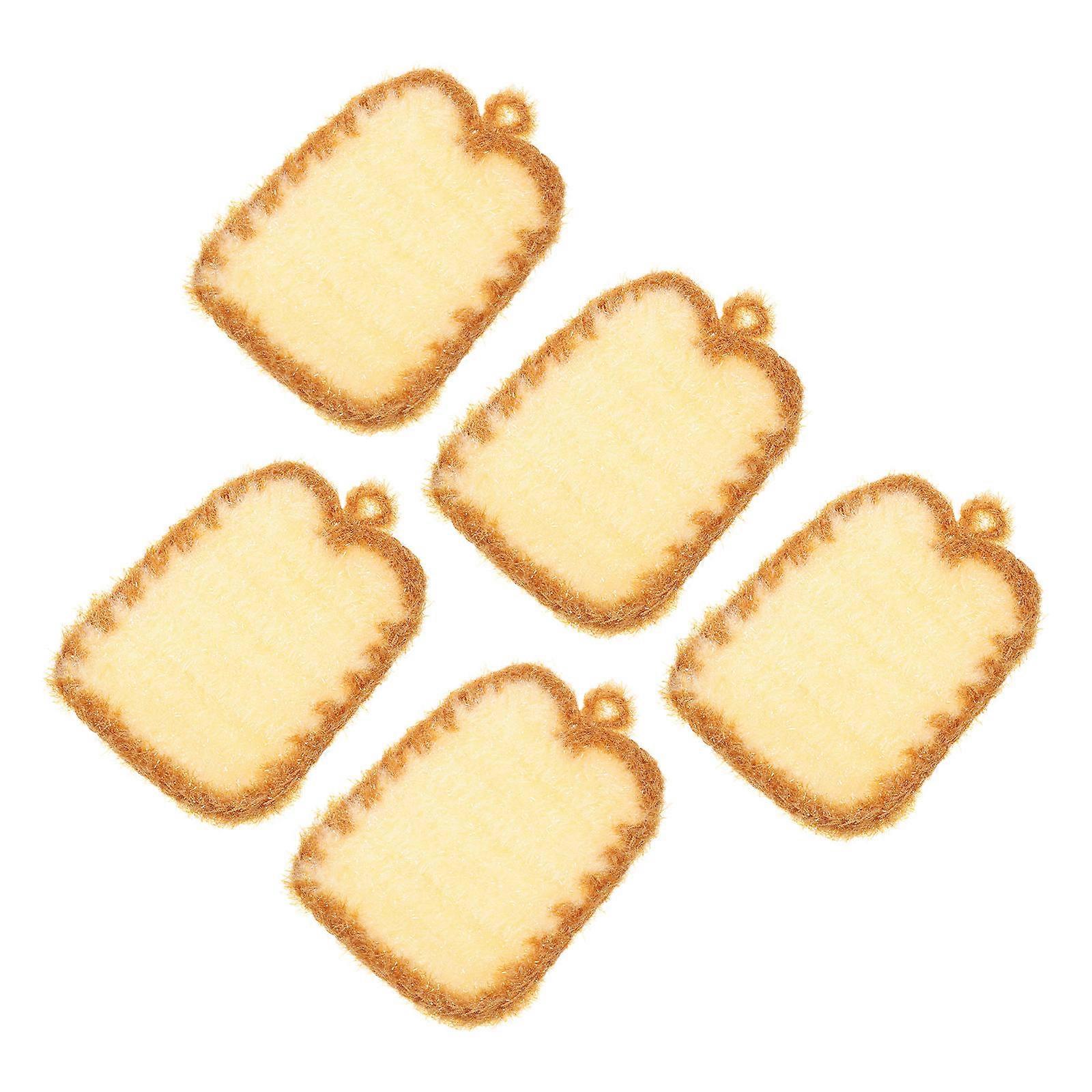 Bread Shaped Unique Wiping Towels Versatile Design 5Pcs Polyester