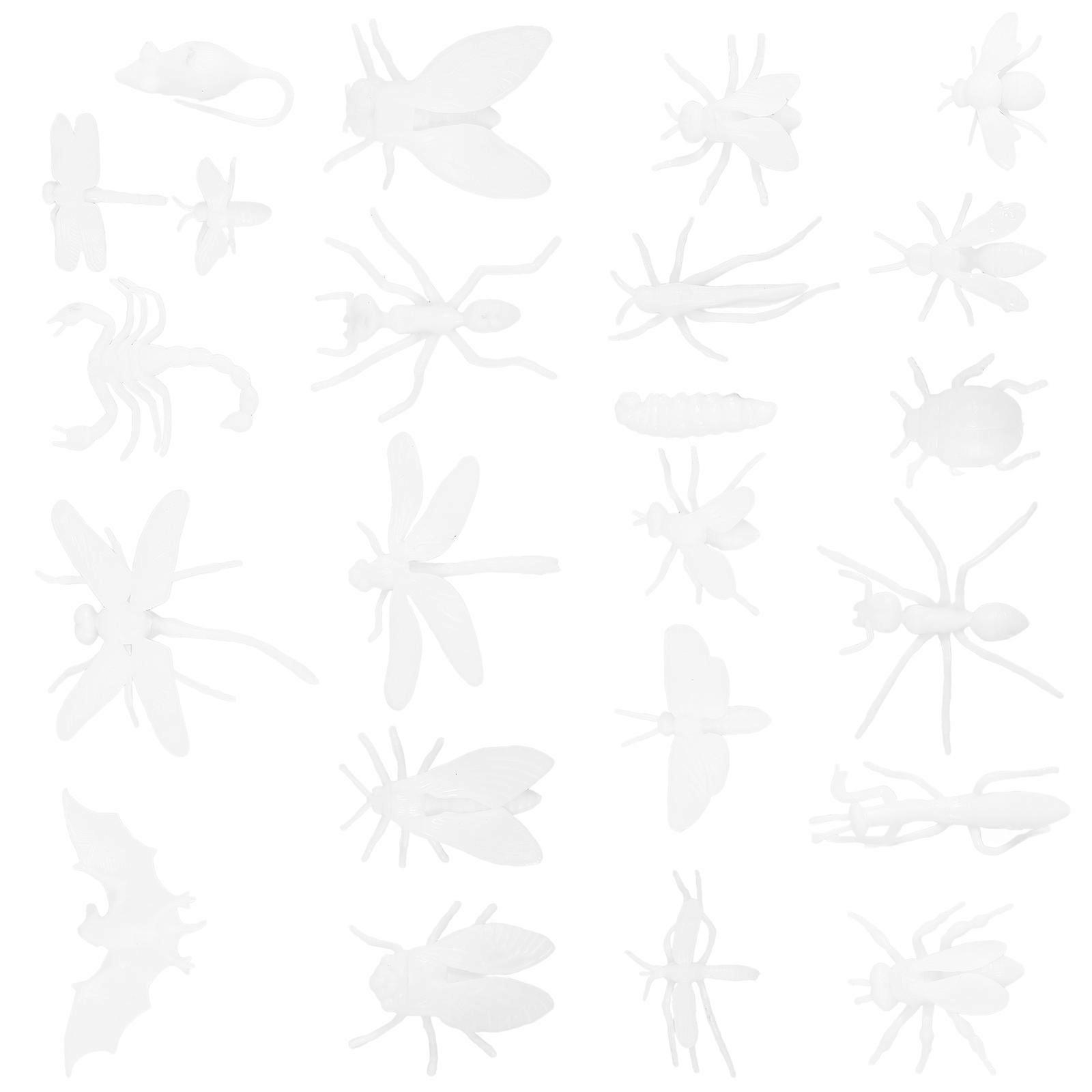 Realistic DIY Painting Insect Models For Home Decoration And Bonsai Enthusiasts 115 Pcs White Set