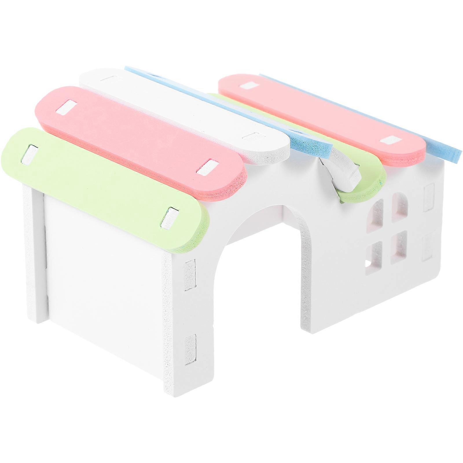 Hamster Hideout Wooden House for Decor 3Pcs Assorted Color