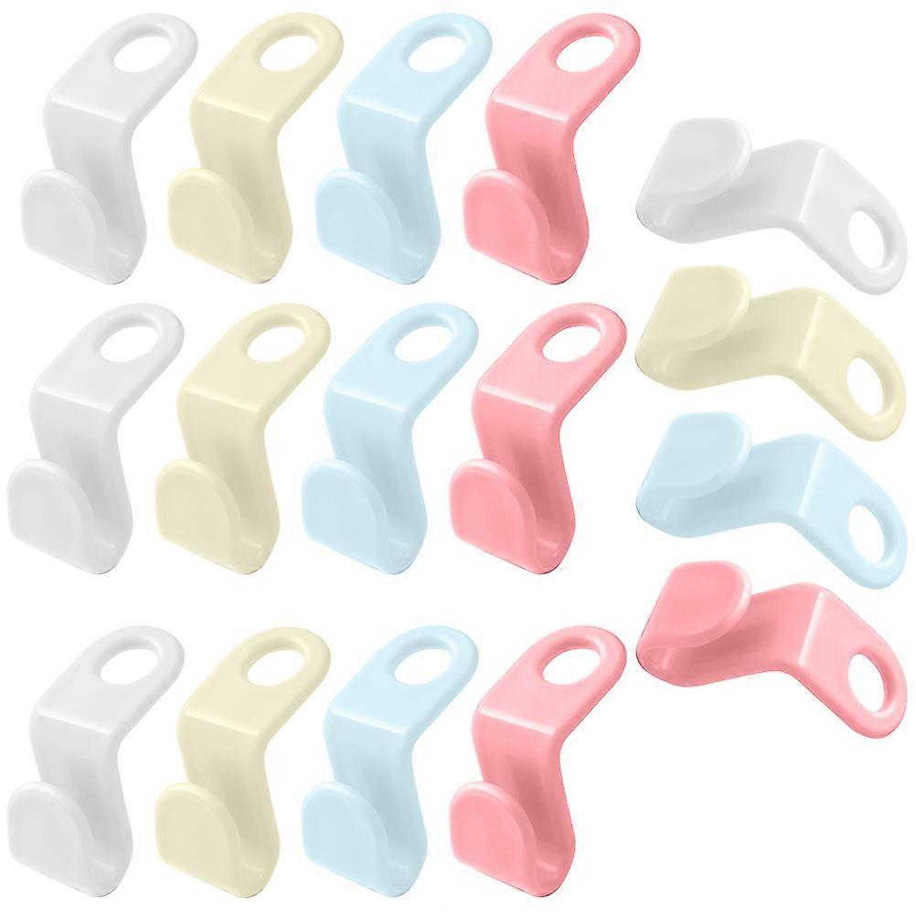 20Pcs Coat Hangers Connecting Hooks Mini Non-slip Clothes Organization For Home Storage PVC