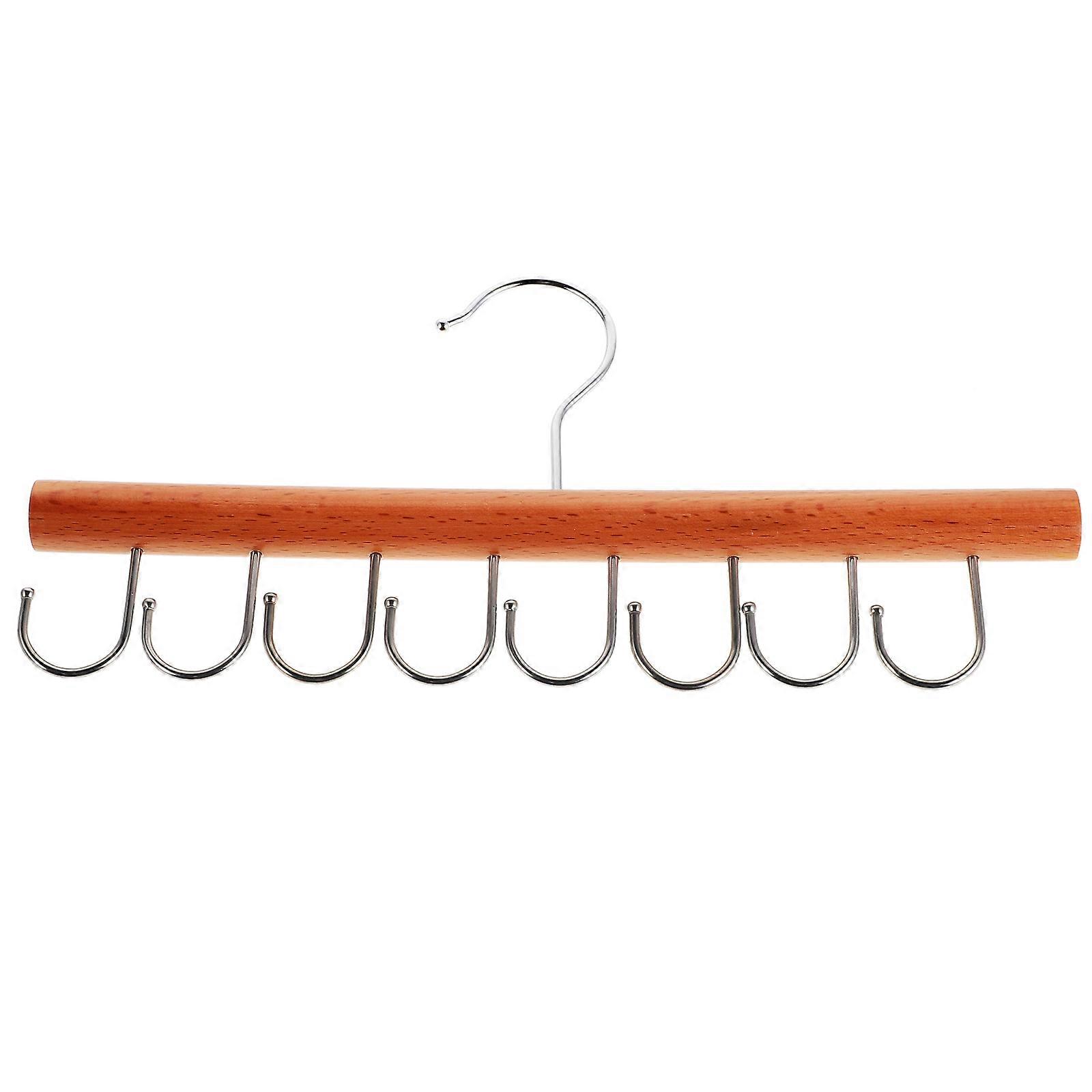 Multi Functional Hook Hanger Organizer For Scarves Ties And Belts In Home Wardrobe With Light Brown Color 2Pcs