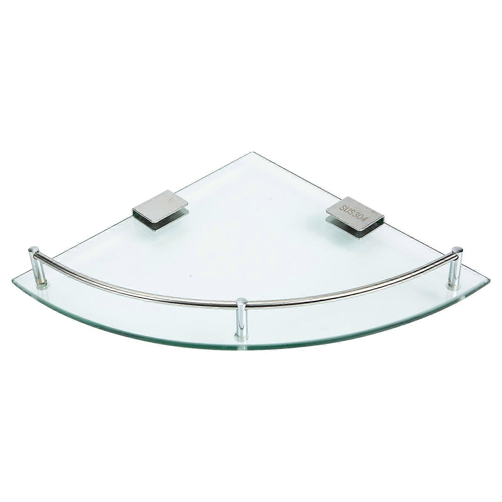 Glass Corner Rack Bathroom Wall Shelf for Storage 2Sets