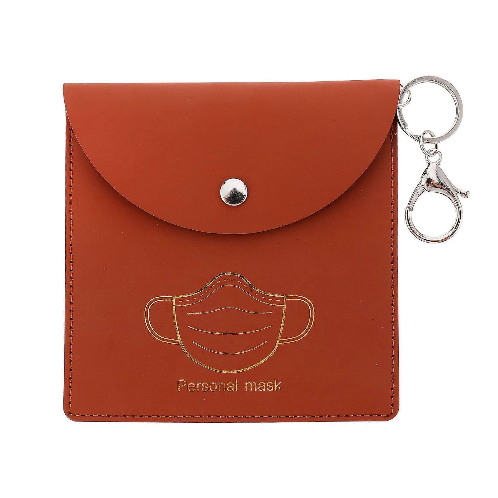 Portable Mask Clip Disposable Mask Holder for Storage Use 3Pcs Coffee Color