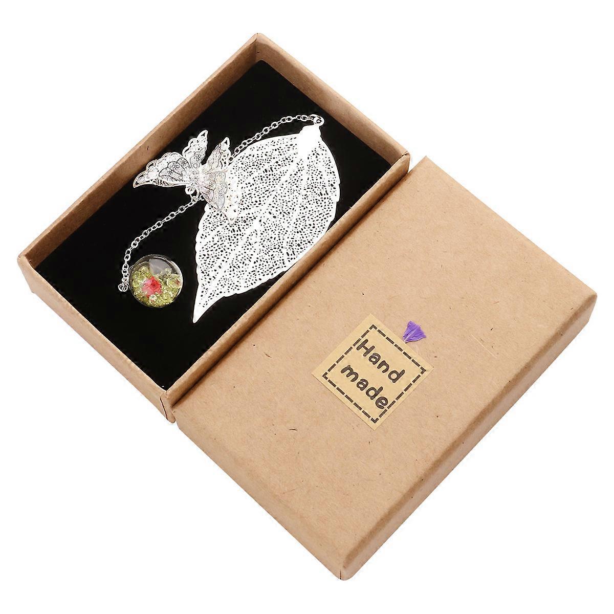 Creative Boxed Leaf Shaped Bookmark for Note Marking 3Pcs Daily Use