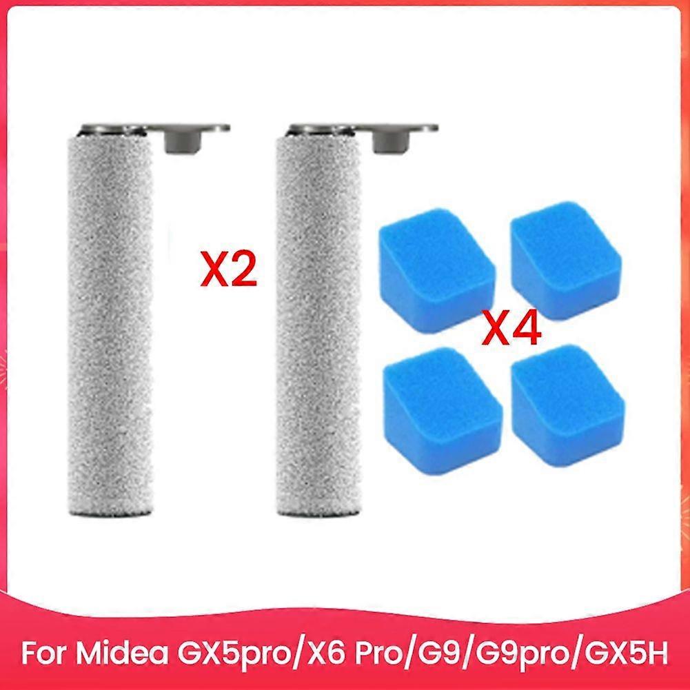 6PCS Replacement Parts for GX5pro/X6 Pro/G9/G9pro/GX5H Floor Cleaner Accessories Main Roller Brush Filter Sponge