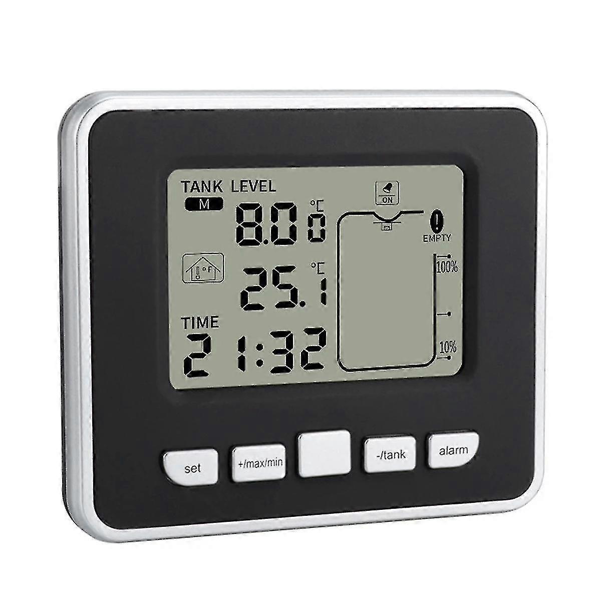 "Ultrasonic Wireless Water Tank Level Gauge with Temperature Sensor & Liquid Level Monitoring"