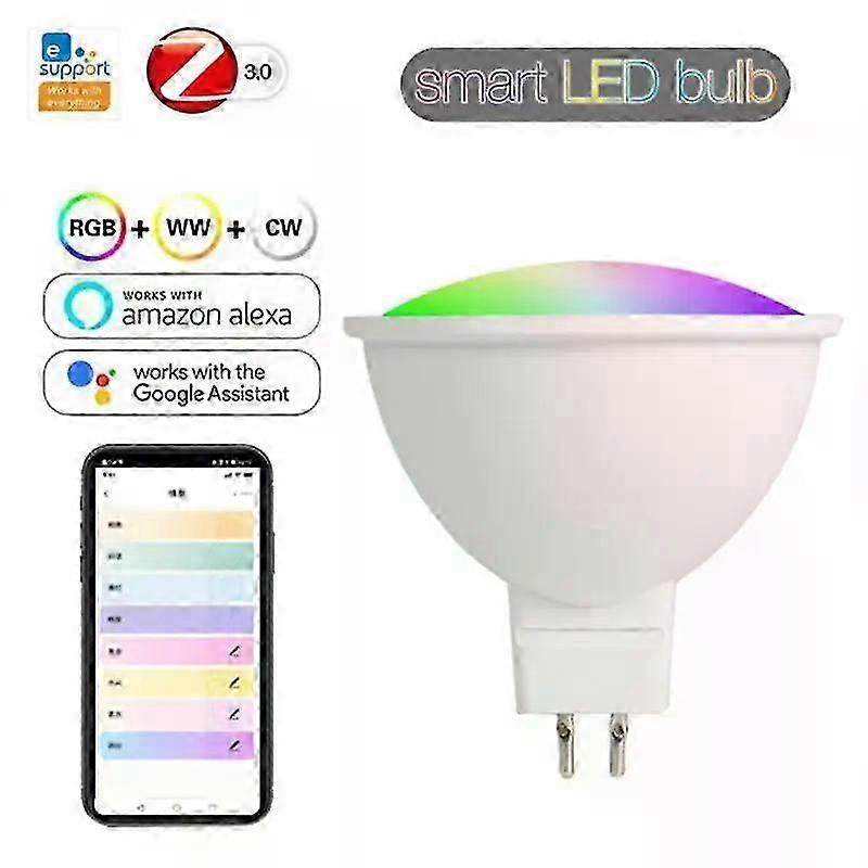 Tuya ZigbeeWIFI Smart Light Bulb GU10GU5.3MR16 RGB Dimmable LED Lamp 5W Smart Life Spotlight Control Via Alexa Google Home