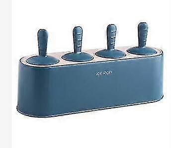 Ice Cream Maker Freezer Bowls 4 Hole Silicone Ice Mould Ice Cube Tray Mold Dessert Ice Cream Mold With Popsicle 22*7*6.5cm Blue