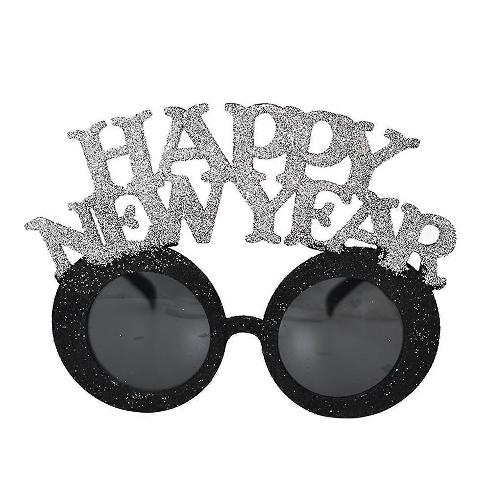 Neujahrs-Glitzerbrille, Happy New Year-Design, Gläser für Feiern, 4 Stück