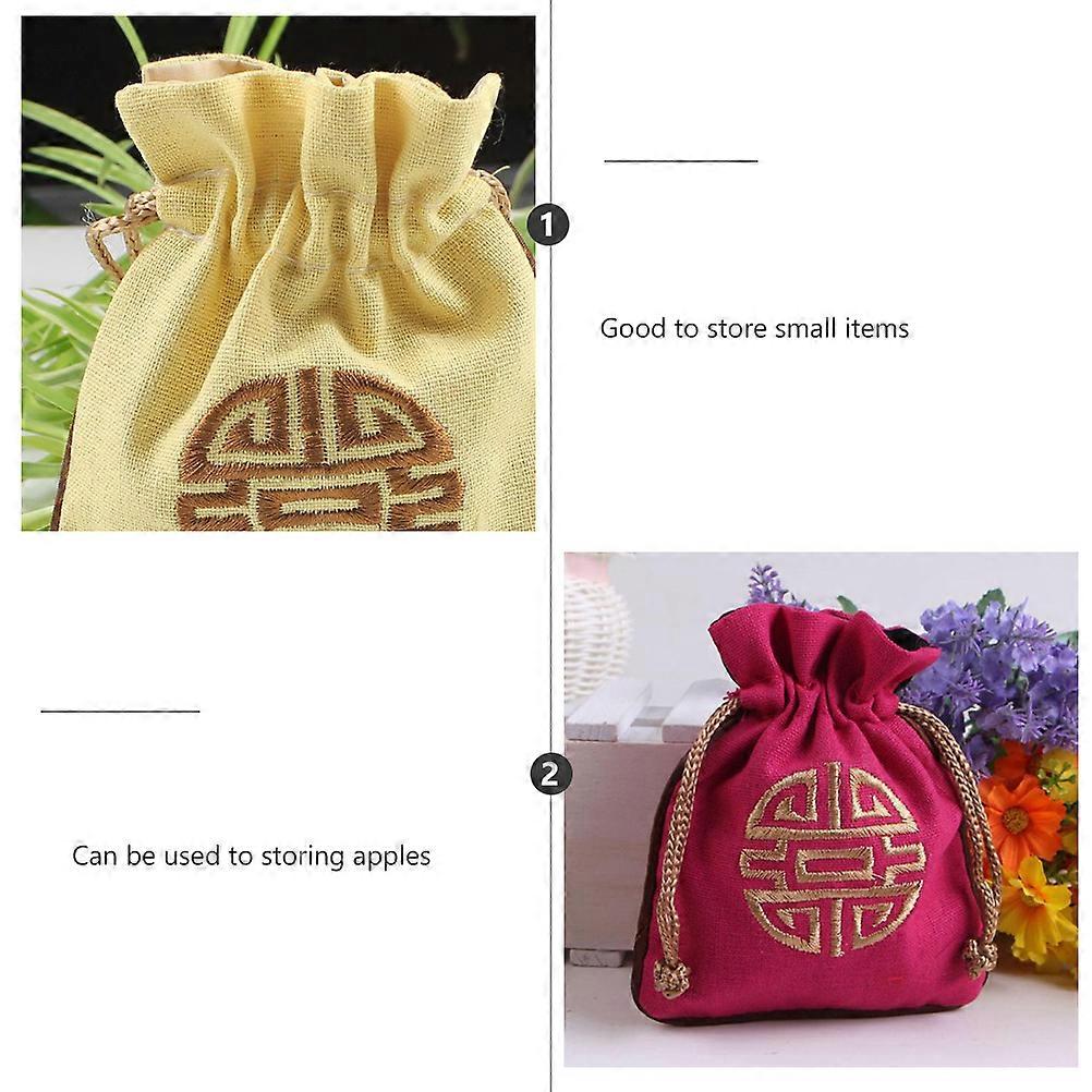 Storage Bag For Toys Drawstring Jewelry Pouches Storing Small Items Apples Candies Cookies 4Pcs