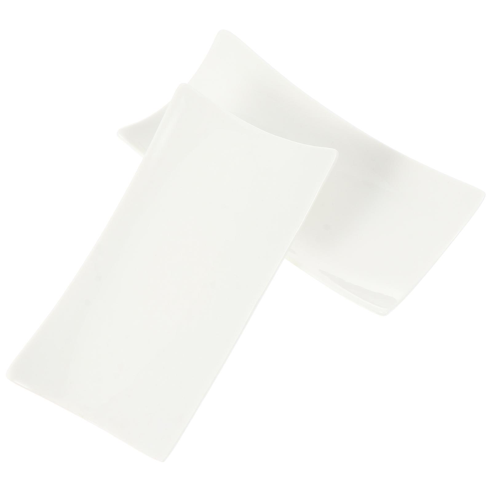 Practical Ceramic Towel Tray for Storage Use 4Pcs White Rectangular Tray