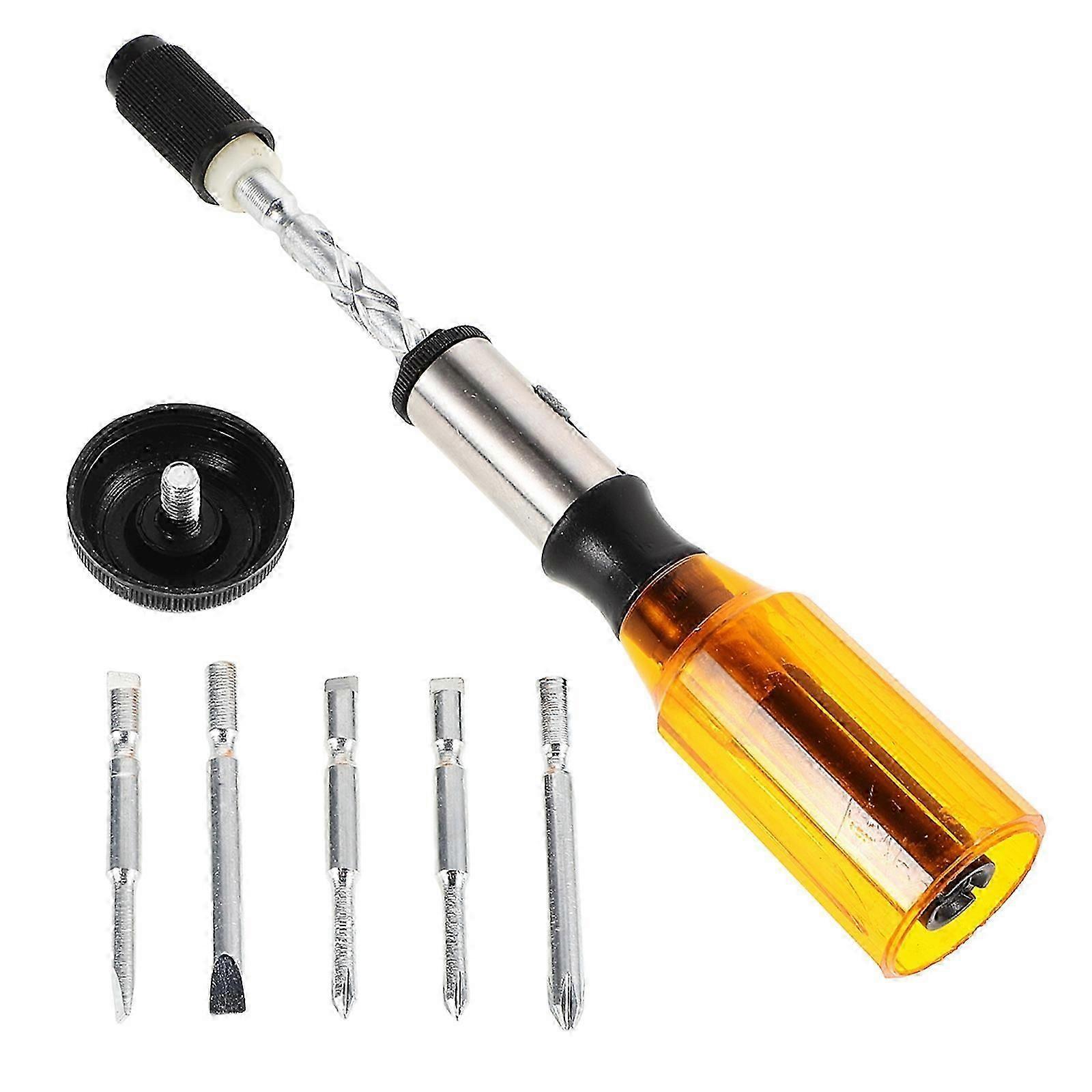 Spiral Hand Tool Push Pull Ratchet Screwdriver Professional Use Carbon Steel Quick Screwdriver 1Pack