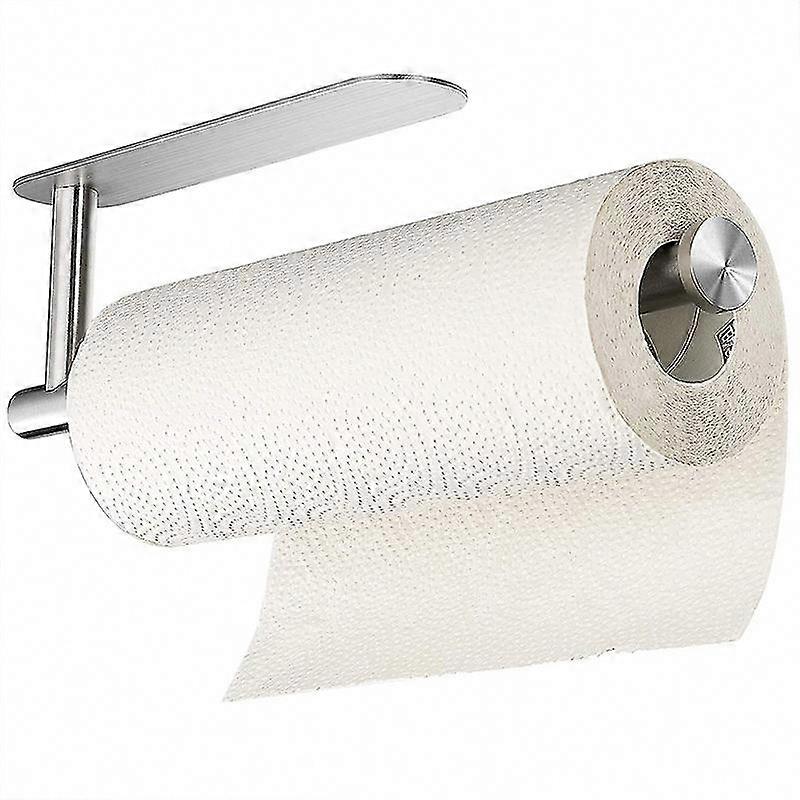 Self-Adhesive Stainless Steel Kitchen Paper Holder - Silver
