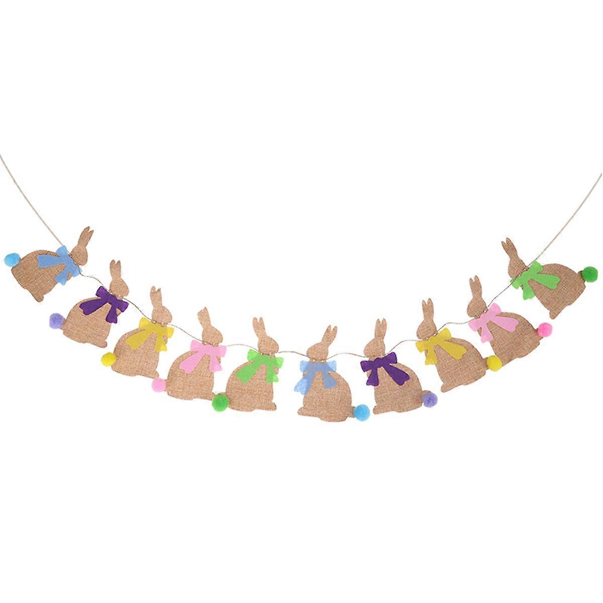 Easter Door Decorations Rabbit Shape Banners for Decoration 3Pcs Set