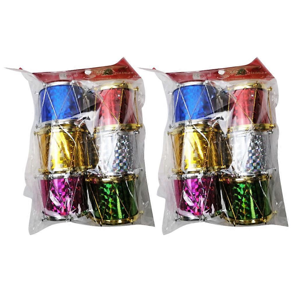 Mini Xmas Drums Drum for Xmas Tree Hanging Decoration 36Pcs Assorted
