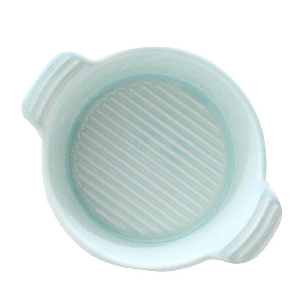 Ceramic Bowl Double Ear Baking Bowl for Storage Use with Chic Design
