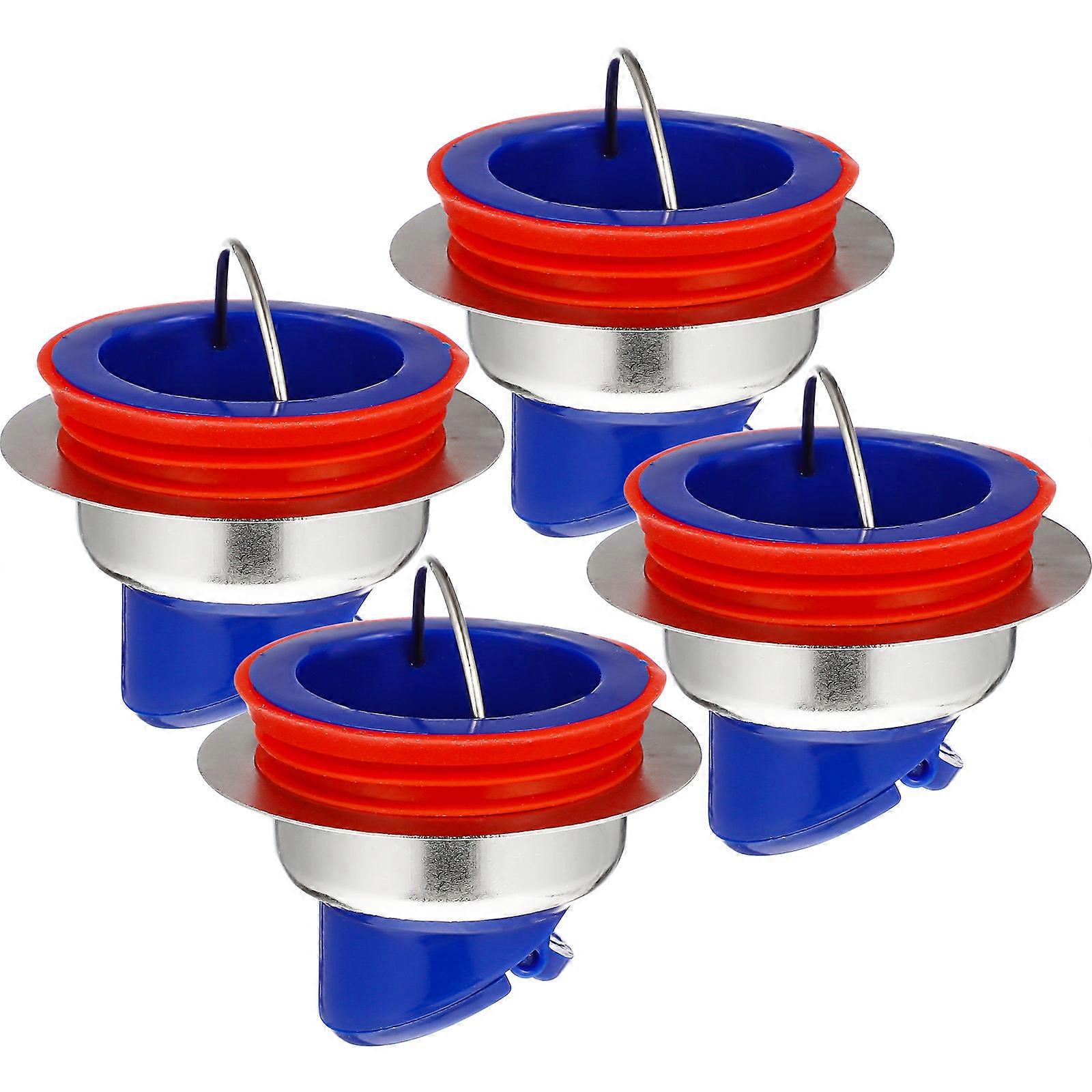 Anti-Clogging Floor Drain Core Odor Blocking Landlords Suitable Dark Blue 4.4x4.3cm Abs Material 4Set