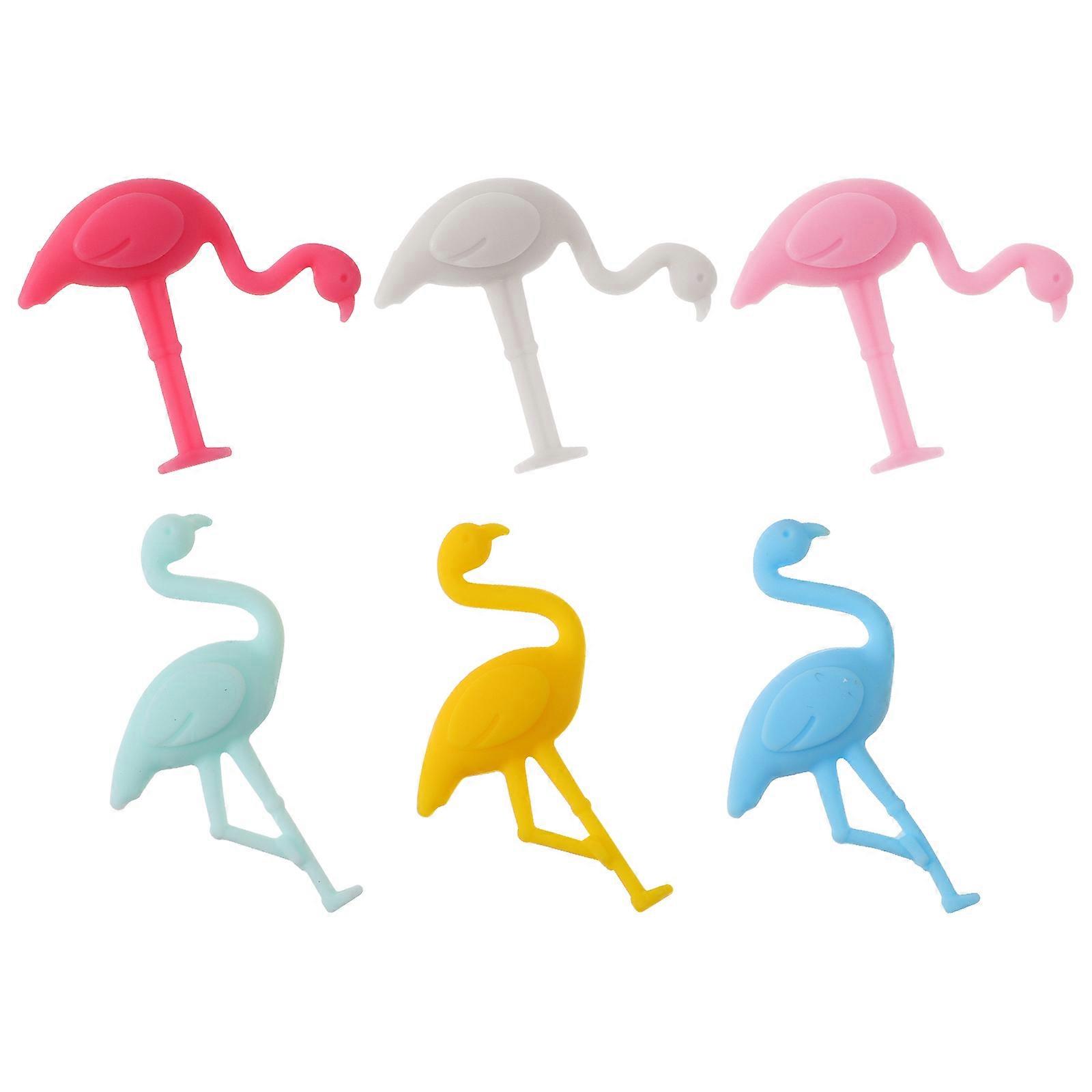 Wine Glass Charms Flamingo Silicone for Decoration 1Set Set Assorted Color
