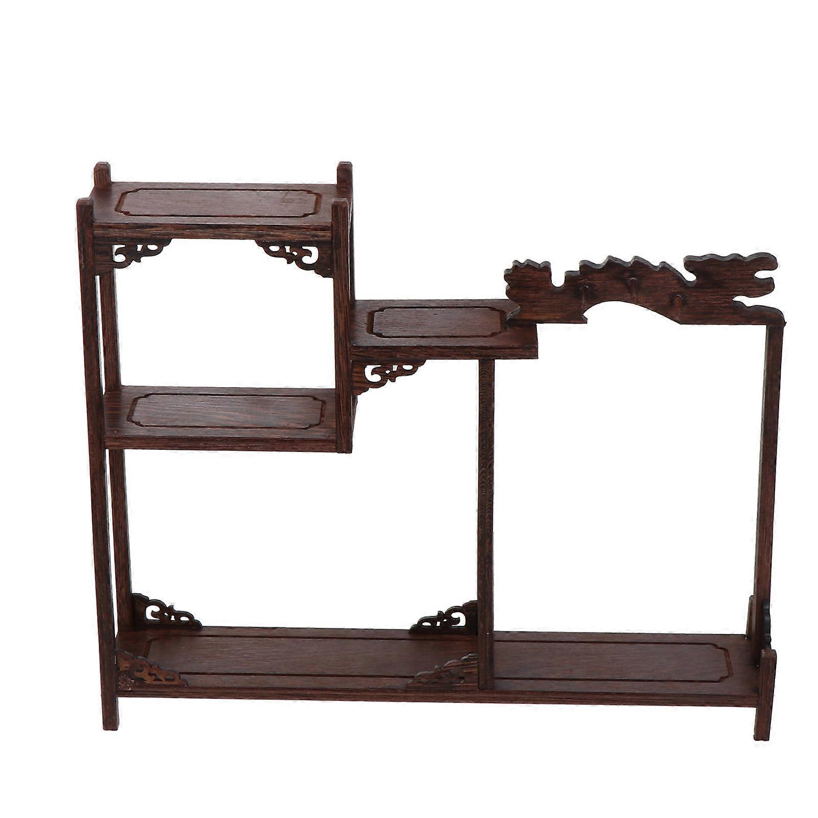 Wooden Antique Display Stand Curio Display Stand for Home Use 2Pcs