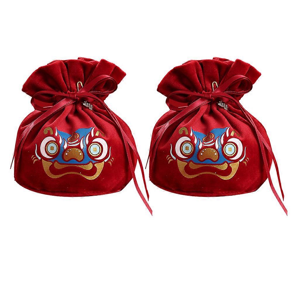 Red Candy Pouches Multi-Function Decorative Wedding Bags for Storage 4Pcs