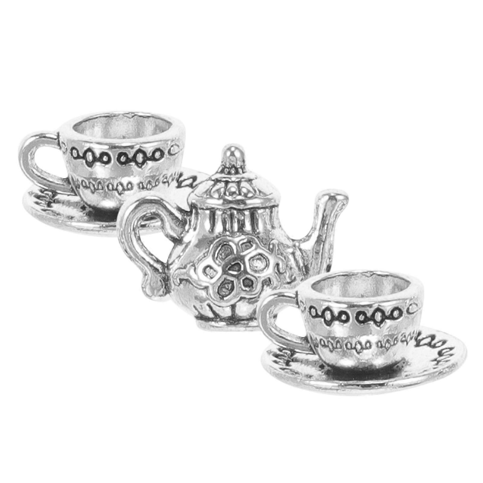 Mini Tea Set Miniature Iron Teapot for Decoration 3Sets Durable Design