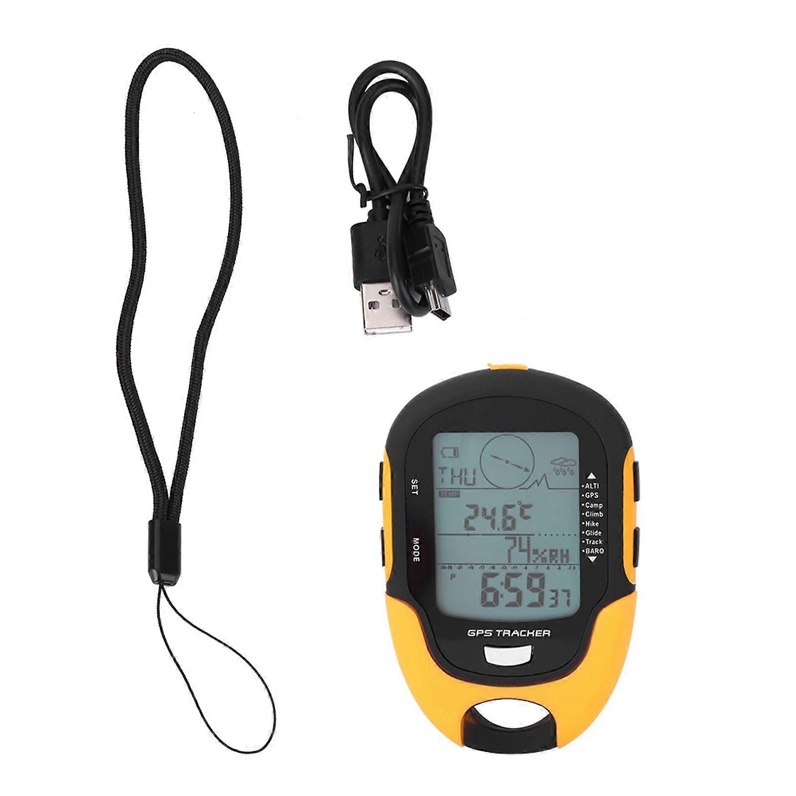 SUNROAD GPS Navigation Receiver Handheld USB Rechargeable Digital Altimeter Barometer
