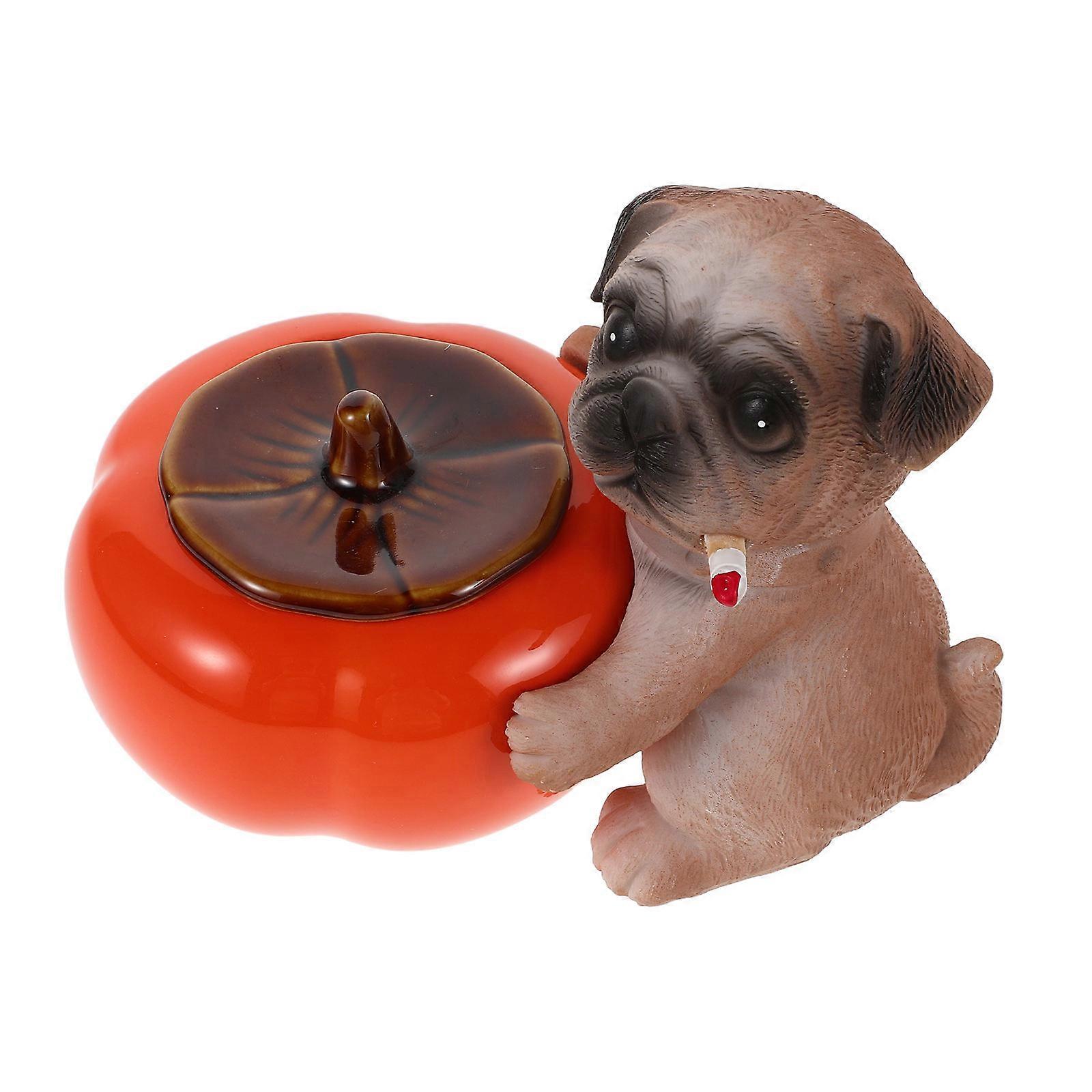 Ceramic Persimmon Ashtray with Lid for Desktop 3Pcs Stylish Decor