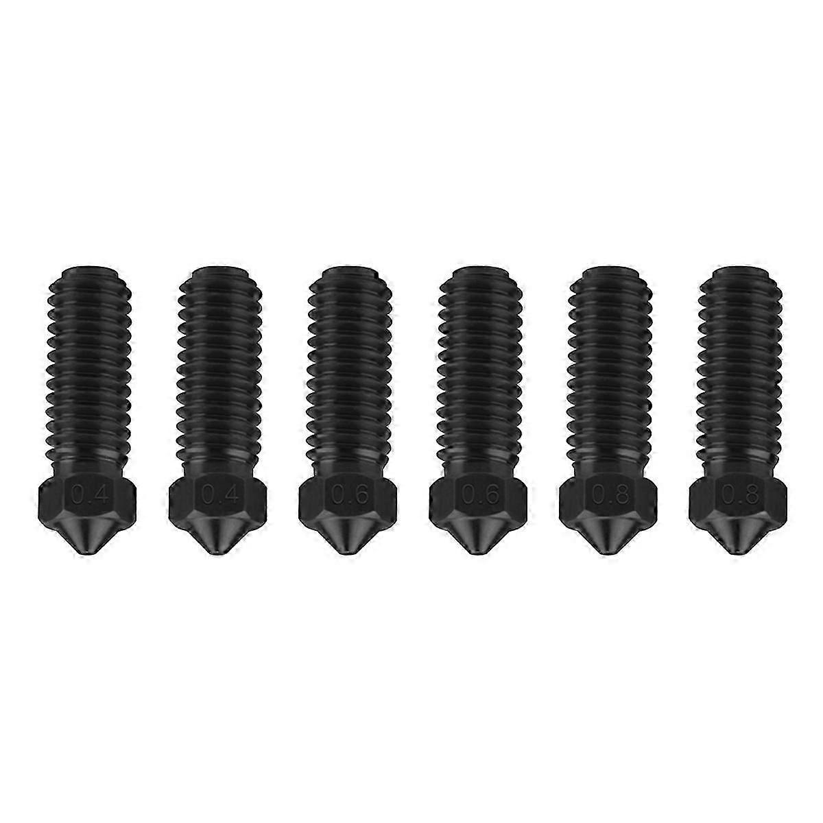 6PCS Nozzles for Anycubic Kobra 3 Hotend Extruder Thread Nozzles