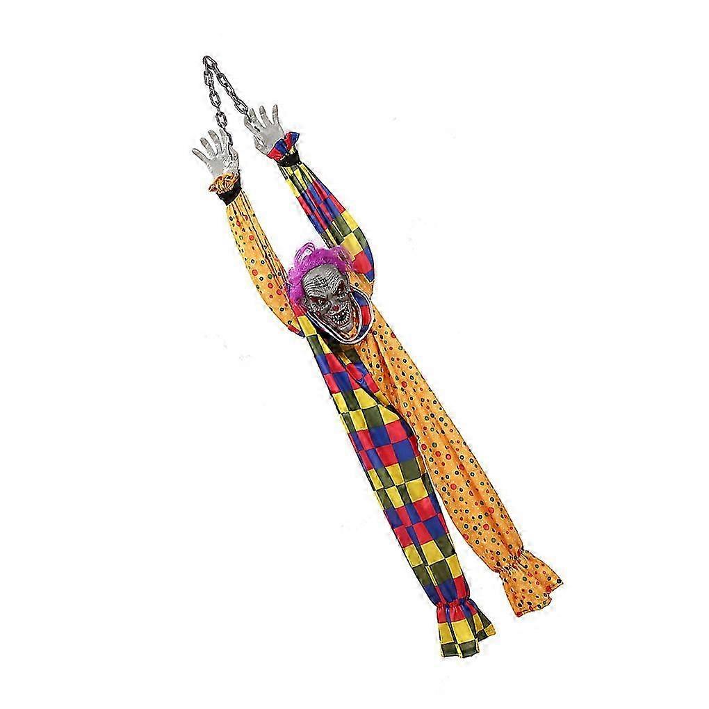 Halloween Hanging Animation Clown With Glowing Red Eyes Terrifying And Flexible Non-toxic Plastic