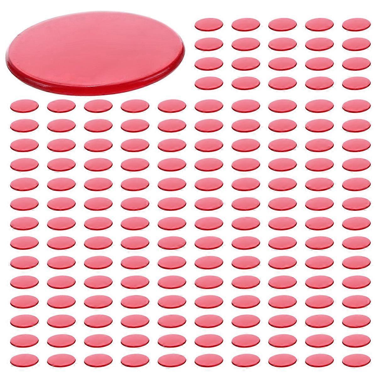 100pcs Clear Red Plastic Bingo Chips 1.9cm