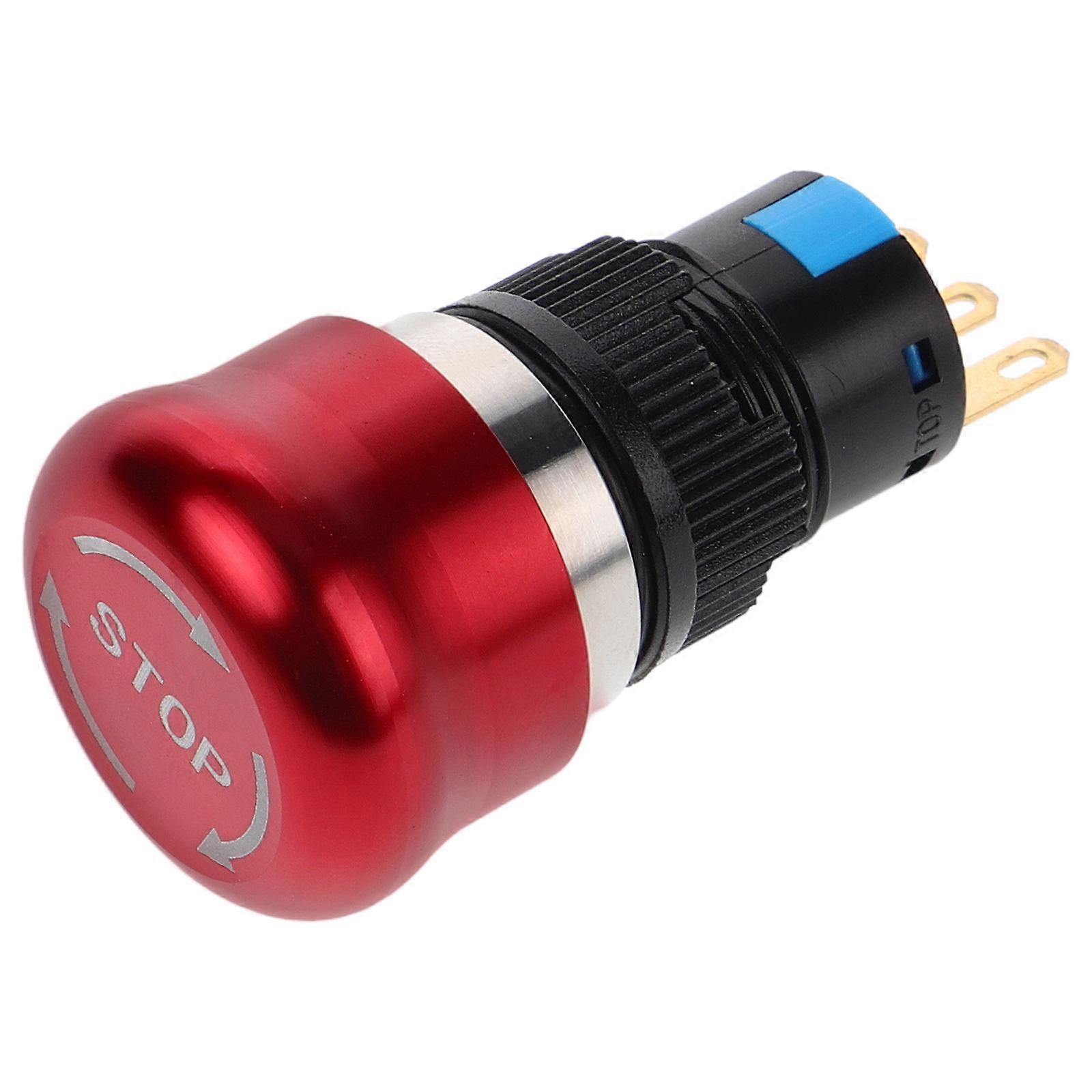 Emergency Stop Button Replacement Metal Push Button Switch 5Pcs Red