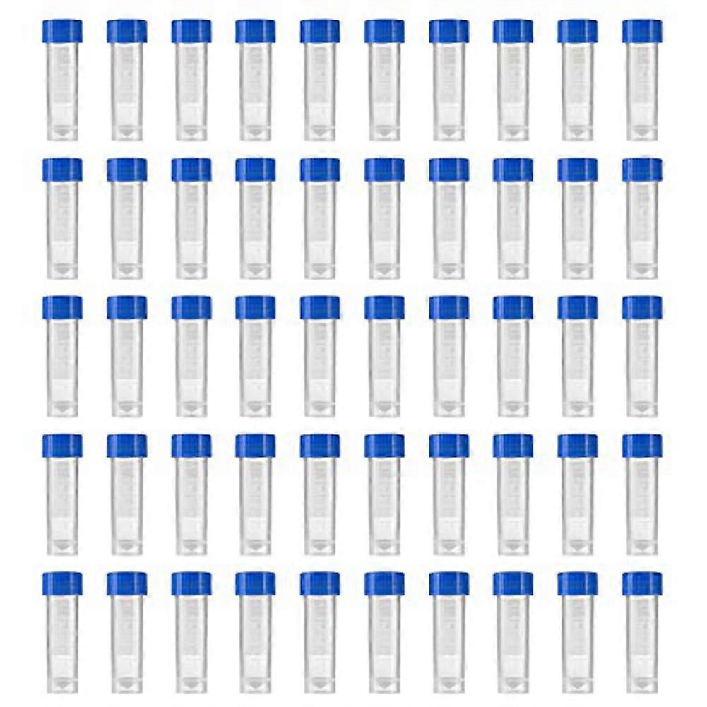 200Pcs 5Ml Plastic Graduated Vial Storage Container Test Tubes with Screw Caps