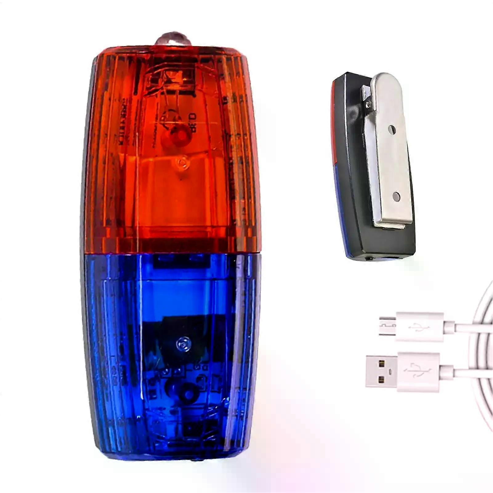 Red Blue LED Strobe Warning Light Policee Shoulder Clip Flashlight USB Charging Waterproof Led Shoulder Warning Light