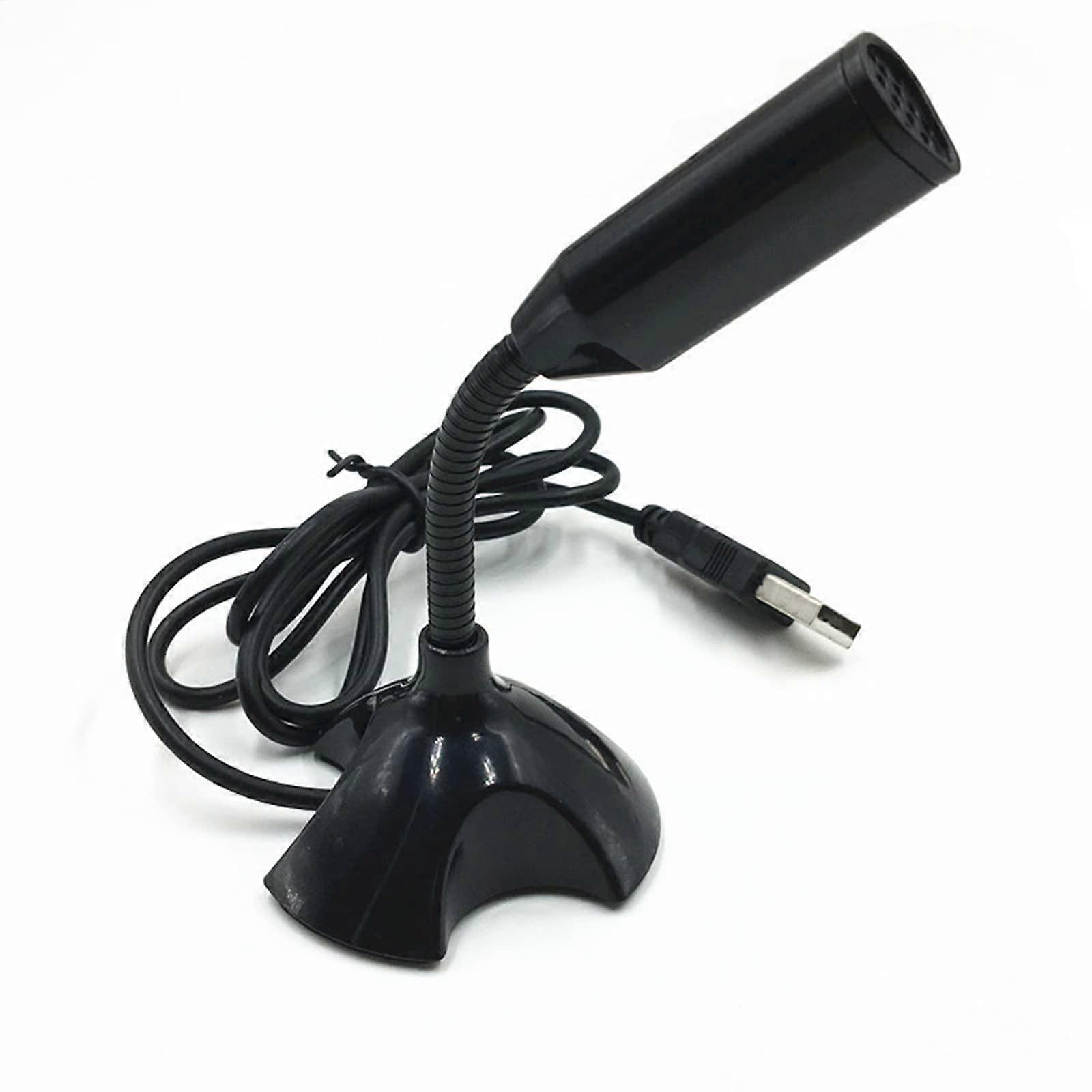 USB Mini Desktop Speech Microphone Stand Black For PC Laptop Notebook Compatible Compact USB Microphone Stand