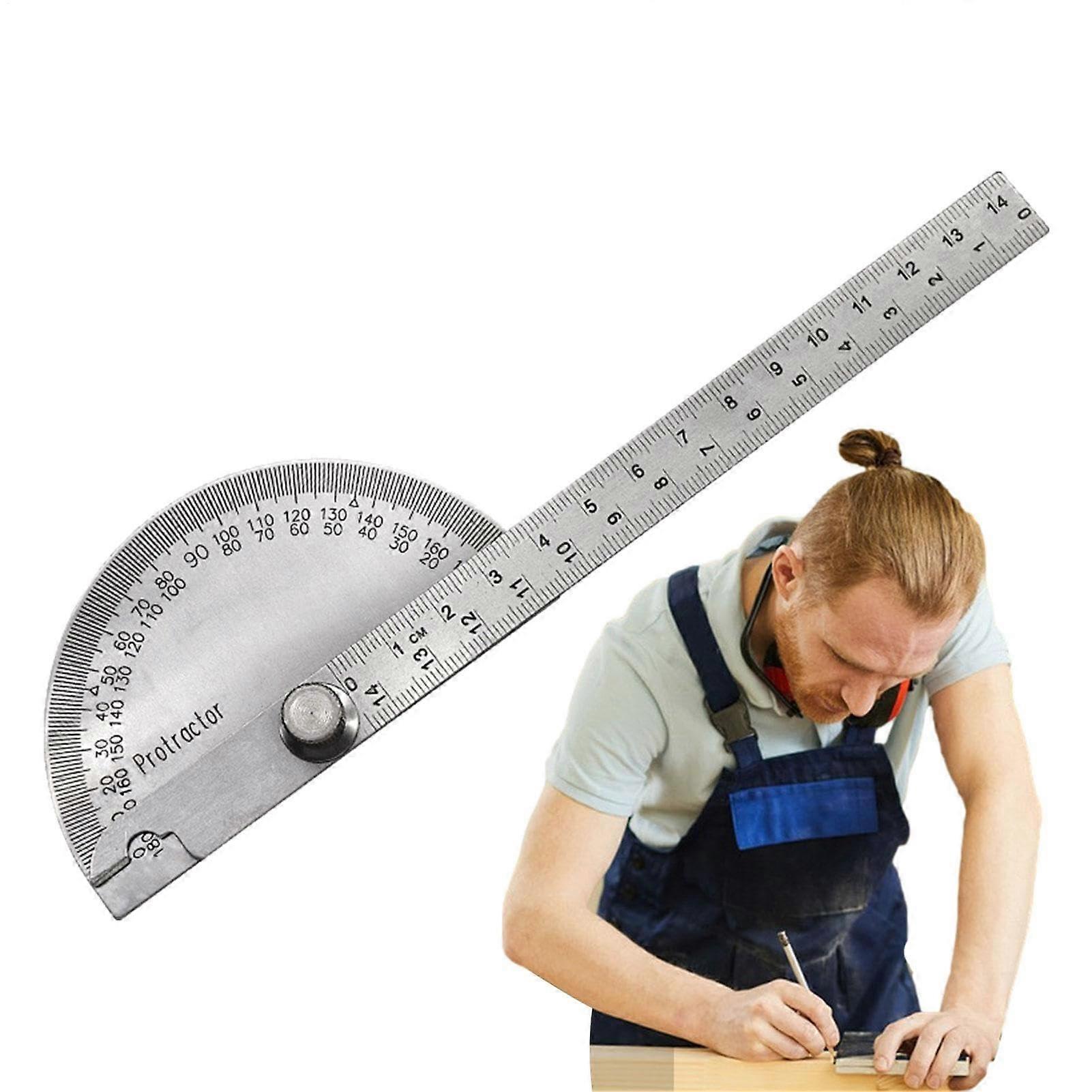 Protractor Angle Finder Stainless Steel Swing Arm Protractor Gauge 14 cm For Geometry Drawing