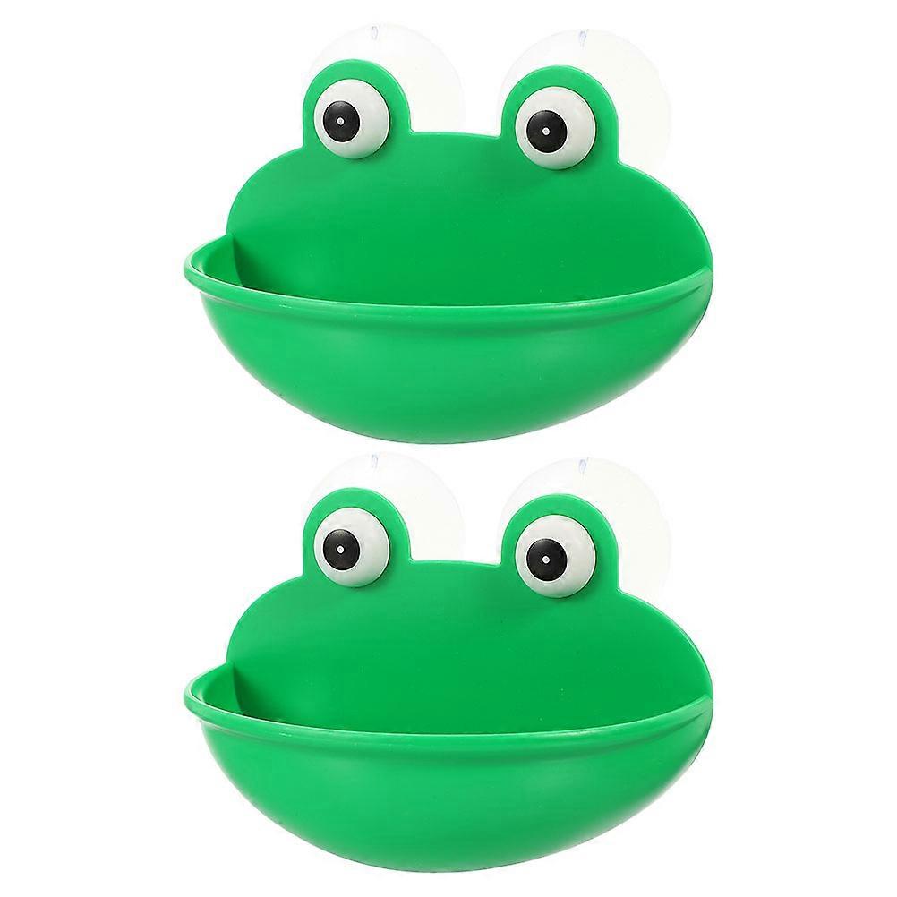 Reptile Platform Suction Cup Stand for Amphibian Rest Place 2Pcs Green